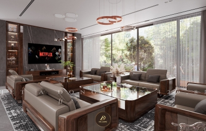 Bàn trà hình chữ nhật bằng gỗ óc chó Việt Á Đông - Lựa chọn hoàn hảo cho phòng khách sang trọng 